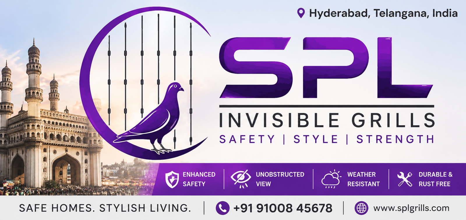 SPL Invisible Grills balcony net installation